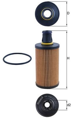 Filtro de aceite MAHLE OX 1338D