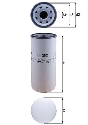 Filtro de aceite MAHLE OC 282