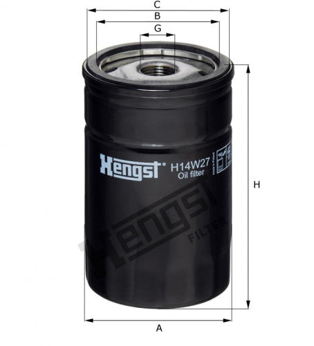Filtro de aceite HENGST FILTER H14W27