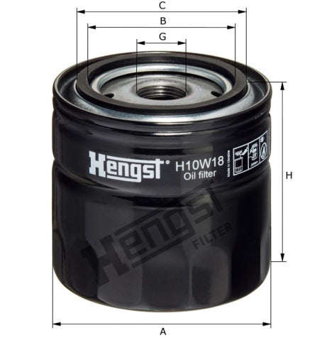 Filtro de aceite HENGST FILTER H10W18