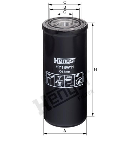 Filtro de aceite HENGST FILTER E860H D358
