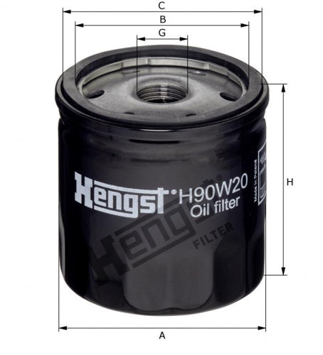 Filtro de aceite HENGST FILTER H90W20