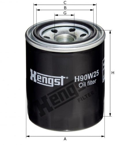 Filtro de aceite HENGST FILTER H90W25