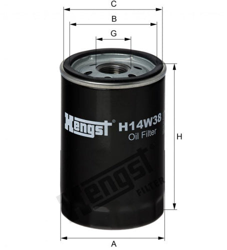 Filtro de aceite HENGST FILTER H14W38