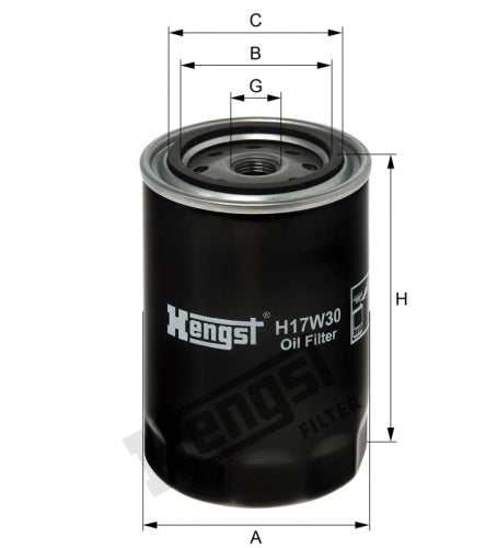 Filtro de aceite HENGST FILTER H17W30
