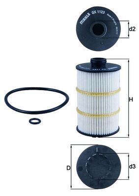 Filtro de aceite MAHLE OX 1123D