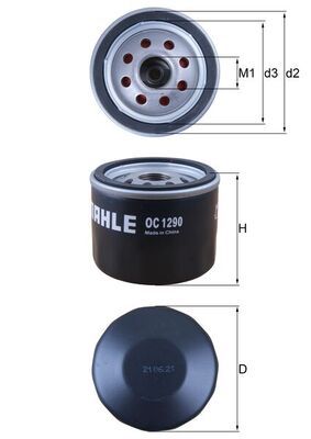 Filtro de aceite MAHLE OC 1290