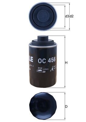 Filtro de aceite MAHLE OC 456