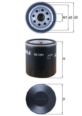 Filtro de aceite MAHLE OC 1291