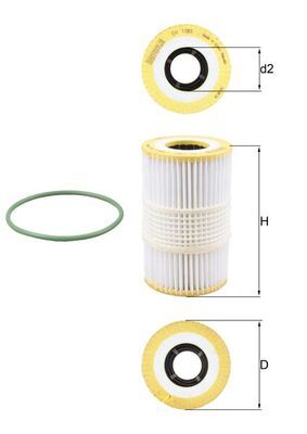 Filtro de aceite MAHLE OX 1185D