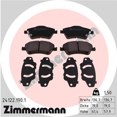 Juego de pastillas de freno ZIMMERMANN 24122.190.1