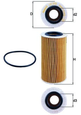 Filtro de aceite MAHLE OX 370D
