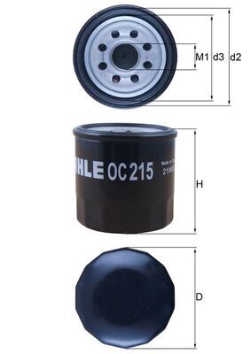 Filtro de aceite MAHLE OC 215