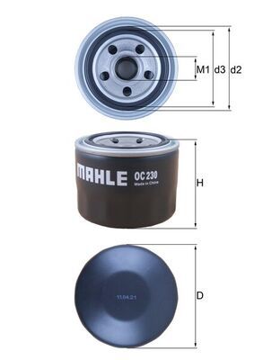 Filtro de aceite MAHLE OC 230