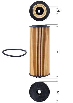 Filtro de aceite MAHLE OX 1162D