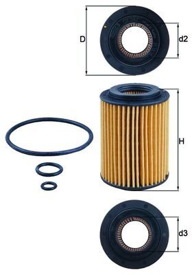 Filtro de aceite MAHLE OX 347D