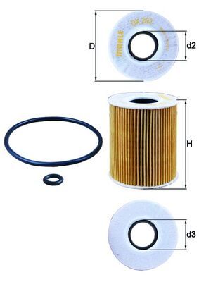 Filtro de aceite MAHLE OX 203D